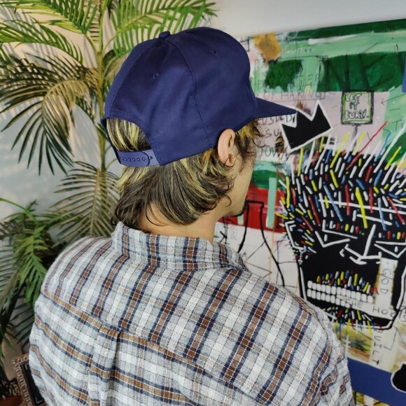 Vintage 90s 'Freemasons' navy blue/green snapback cap - Picture 2 of 4